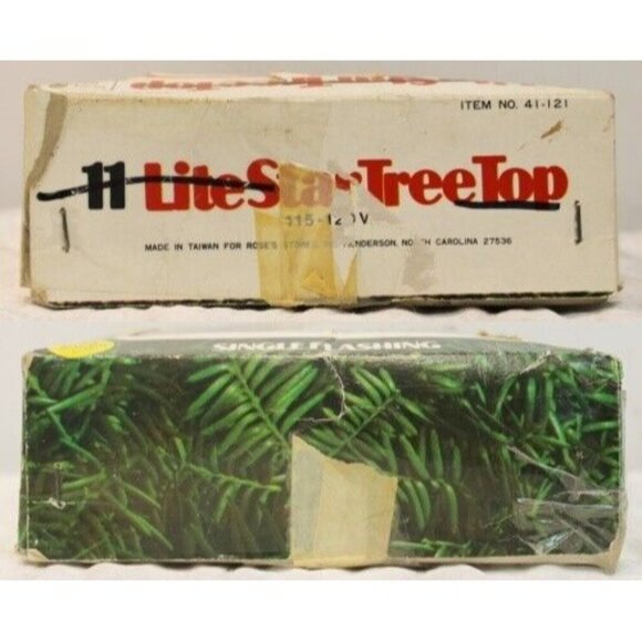 VTG Christmas Tree Top Angel Ornament 6" Small Plug In Ceramic Shimmer Dress - Picture 8 of 12